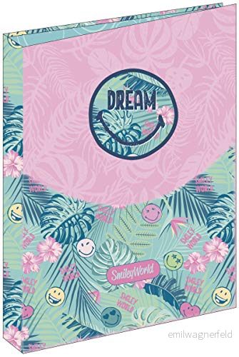 OFITURIA Smiley Dream 4 A4 skolbindare med hårt omslag av högkvalitativ kartong, storlek: 26,5 x 34,5 5 cm, färg (SPTD573115) 8412782573115