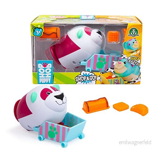 Giochi Preziosi Hop Puppy Shop&Go Panda, Djur Leksaker för barn, perfekt som present till flickor 3 år uppåt, energivalpar med kundvagn och deras favoritmat 8056379152361