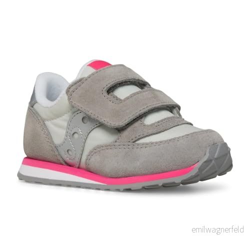 Saucony Originals Baby Jazz HL, Tofflor, Grå/Silver/Pink, 28 EU, Grå Silver Rosa, EU 195020292969