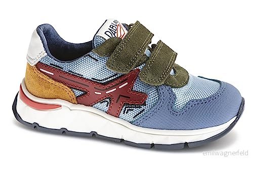 Pablosky Unisex-sportskor i blått läder och teknisk textil med fästlås, Blå, 37 EU 8445543249608