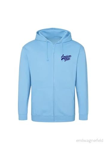AMERICAN COLLEGE USA tröja med tryck varma kläder unisex barn pojkar och flickor casual modell ACSZW1 himmelsblå 10 år, turkos, �r 3666052682259
