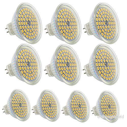 10 stycken GU5.3 MR16 LED lampa 12 V varm vit 3 W, 25 W GU5,3 halogenlampa ekvivalent, GU 5.3 baslampor, hög kompatibilitet, 3000 K,50 mm diameter, aluminium, 320 LM 675681638912