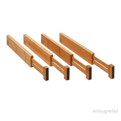 4 delat ORGA BOX bambu lådavdelarsystem 354 482 mm lådavdelare, lådavdelare med fjädermekanism 4066143080121