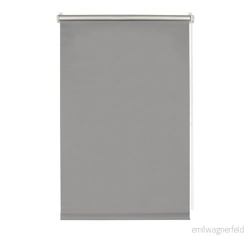 GARDINIA EASYFIX rullgardin med termisk baksida, Kläms fast eller limmas, Maximalt ljusreflekterande, Energibesparande, Ogenomskinlig, Monteringssats ingår, Grå, 100 x 150 cm (BxH) 4003018329893