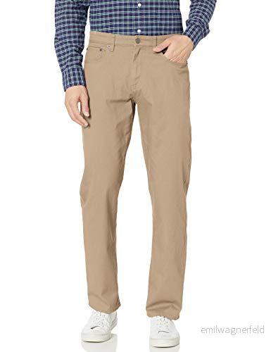 Amazon Essentials mäns avslappnad passform 5 ficka stretch twillbyxa, kakibrun, 34 B x 30 L 193548634131