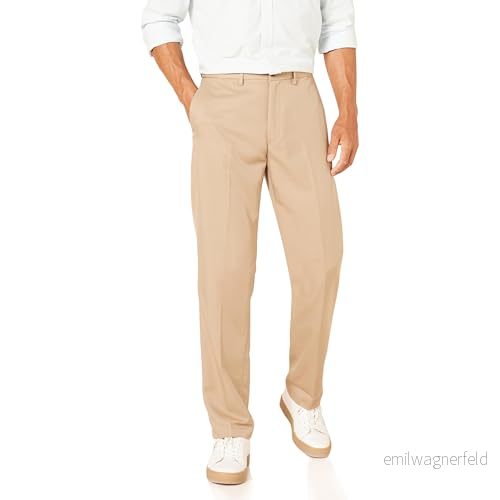 Amazon Essentials herr klassisk passform expanderbar midja platt framsida klänningsbyxa, kaki brun, 31 B x 34 L 195111840604