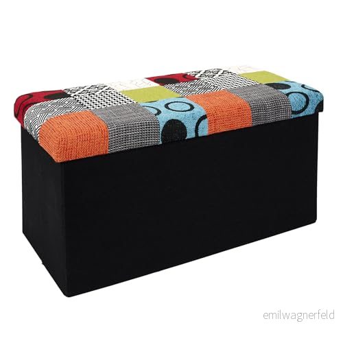 HOME DECO FACTORY Hd6507 hopfällbar bänk lappverk möbler sits, entré, vardagsrum, sovrum, matbord 76 x 38 cm, sitttest 110 kg 3664944172055