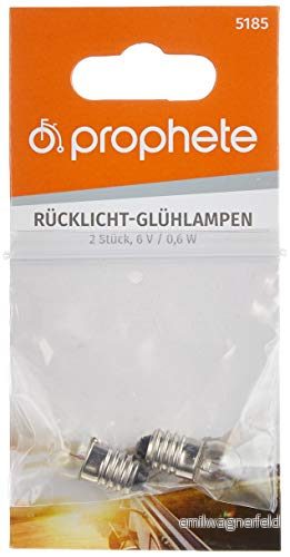 Prophete glödlampa, cykelbelysning för bakljusglödlampor, 6 V/0,6 W, 2 stycken 4009208051858