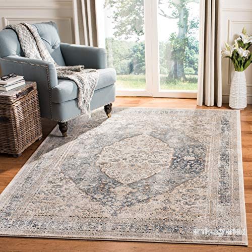 Safavieh Klassisk rektangulär inomhatta, vävd, Oregon kollektion, ORE896, Beige/Grå, 122 x 183 cm 889048772014