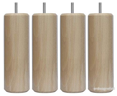 MARGOT 3700527817330 kameleontcylinder set med 4 fotben trä naturligt lack höjd 17 x 6,4 cm 3700527817330