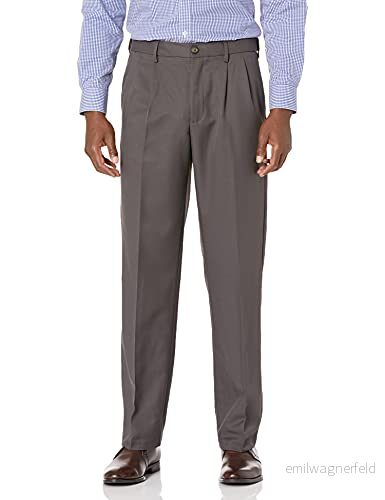 Amazon Essentials herr klassisk passform expanderbar midja veckad klänningsbyxa, mörkgrå, 34 B x 28 L 195111843933