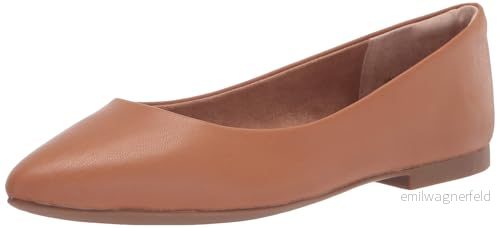 Amazon Essentials dam spetsig tå balett platt, kamel, 38 EU Bred 840809194162