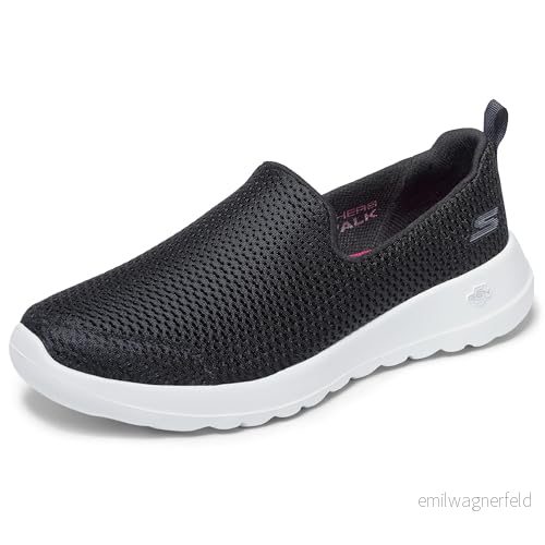 Skechers Dam Go Walk Joy Sneaker, svart/vit, 6.5 Wide 191665370192