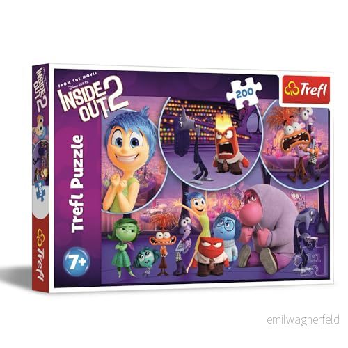 Trefl Inside Out 2, Barns känslor pussel 200 bitar Färgglatt med sagans karaktärer, Kreativ underhållning, Lek för barn från 7 år 5900511133059