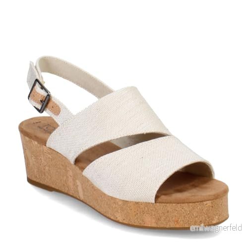 TOMS Claudine kil damsandaler, Naturlig garnfärg, 39 EU 195703473562