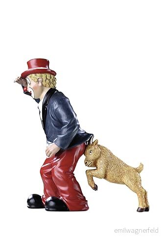 Gildeclown Gilde dekorativ figur clown med bakhåll dekorationsfigur hund dekoration vardagsrum liten i presentförpackning present jul kvinnor män höjd 14 cm 4009079102239