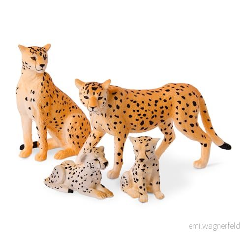 Terra by Battat AN2820Z Familj Miniatyr Gepard Leksak Djur för Barn 3 år & Upp (4 st) 62243342798