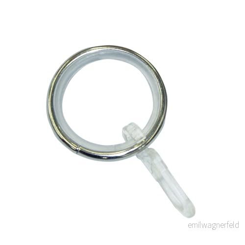 GARDINIA gardinringar med glidinlägg och gardinkrokar, Serie Sol, För Ø 1620 mm, Metall, Rostfritt stål look, 10 stycken 4003018363873