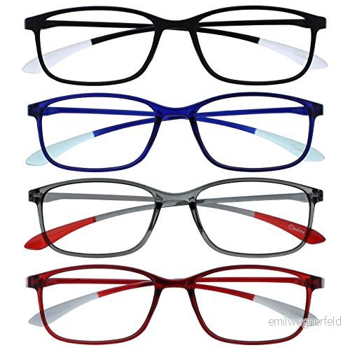 OPULIZE Ice läsglasögon 3 pack ultralätt repbeständig svart blå grå röd ram män kvinnor RRRRRR61 137Z +3,00 5055955372561