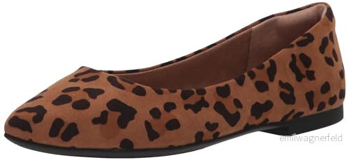Amazon Essentials dam spetsig tå balett platt, brun leopard, 44.5 EU Bred 840174952954