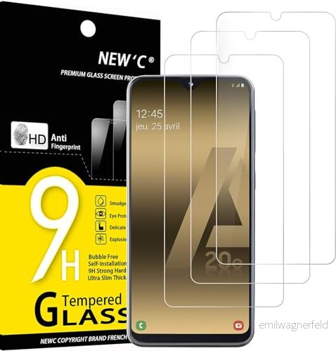 NEW'C 3 Pack, skärmskydd i glas för Samsung Galaxy A20e, bubbelfri, 9H hårdhet, 0,33 mm ultratransparent, ultrabeständigt härdat 3760281989865