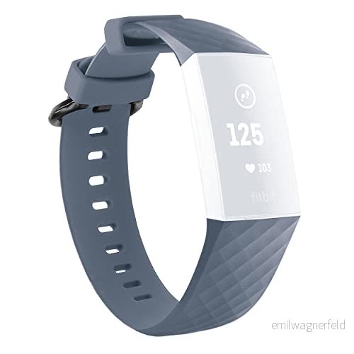 mumbi Ersättningsarmband kompatibelt med Fitbit Charge 3 4 Fitness Sport silikonband storlek S lila, Kleine, Modern 4251657965433