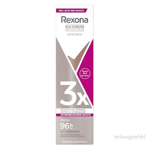 Rexona Maximum Protection Deodorant Spray Fresh Antiperspirant med 96 timmars skydd mot svett och kroppslukt 150 ml 8720181452567