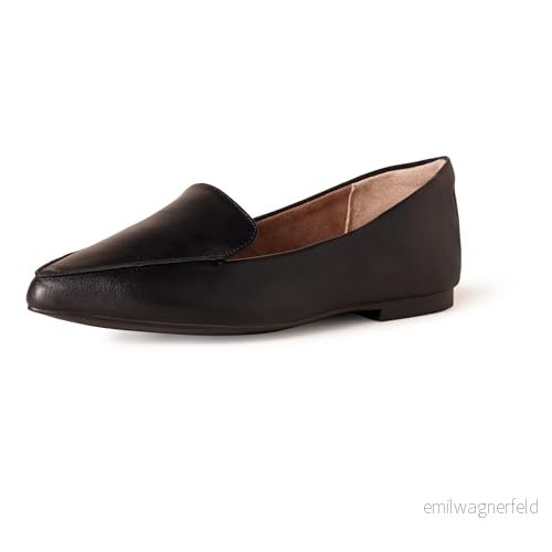 Amazon Essentials Loafer för kvinnor platt, Svart konstläder, 12 US 840809128525