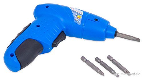 Pebaro 2010 kraftfull skruvdragare, 9 bits, USB kabel, bältesväska, vridbart handtag som kan användas stavskruvmejsel eller LED ficklampa, presentidé för barn 4006094201008