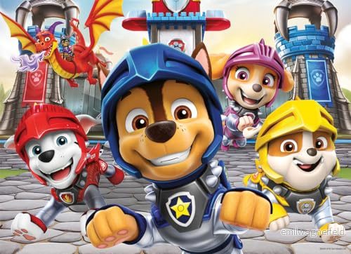 Nathan Barnpussel 100 bitar the Knights of Paw Patrol Flicka eller pojke från 6 år pussel av hög kvalitet tjock och slitstark kartong action äventyr 86159 4005556861590