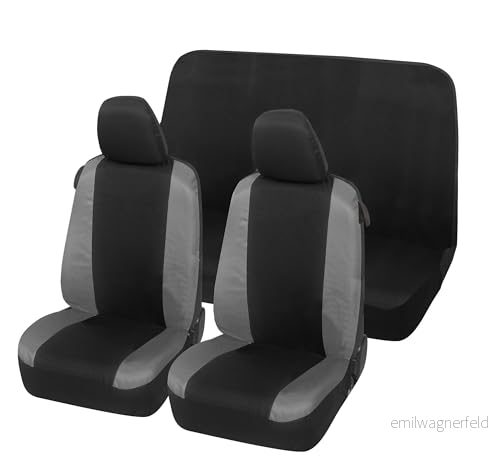 Auto Accessori Lupex Bilsätesöverdrag kompatibla med prickar, tillverkade i Italien, poly bomullstyg, fram och bak (svart mörkgrå) 8056669279563