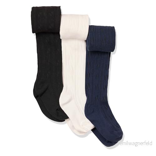Amazon Essentials flickor kabelstickade tight, 3 pack, Vit/svart/marinblå, Medium 197153156354