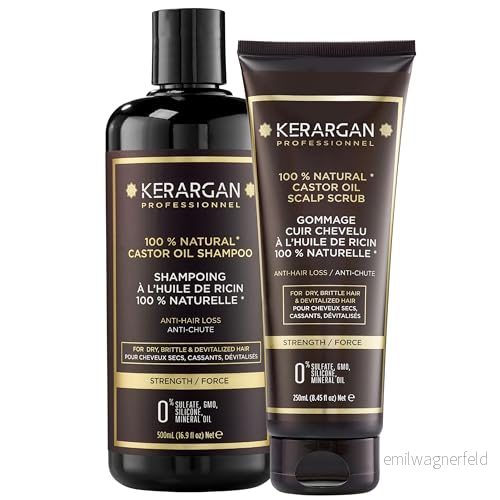 Kerargan Duo Anti Chute Shampoing et Gommage Huile de Ricin 750ml 7290114978422