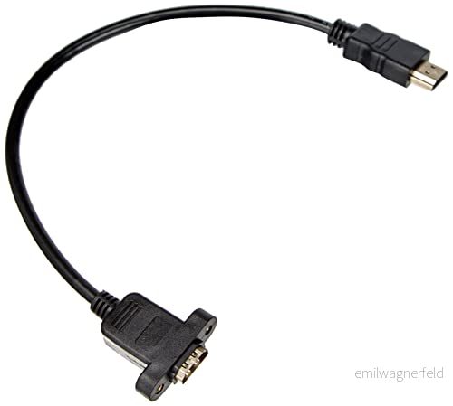 SYSTEM S HDMI kontakt till ingång panel monteringsadapter kabel förlängningskabel 35 cm 4250822967753