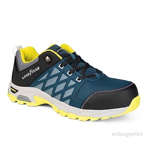 Goodyear Herr S1p SRA HRO metallfria arbetssäkerhetsskor, Bensin gul, 41.5 EU 5050217362960