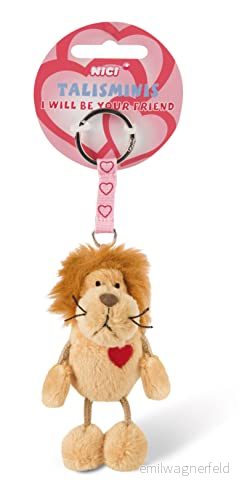 NICI Nyckelhållare lejon 7cm beige Gosedjurshänge med nyckelring för nyckelband, och nyckelhållare, Lyckoamulett väskan budskap 4012390493801
