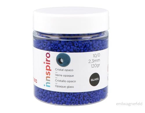 INNSPIRO Marinblå ogenomskinlig rund glassten 2,3 mm. 10/0 120 gr. 8428885271827 INNSPIRO Marinblå ogenomskinlig rund glassten 2,3 mm. 10/0 120 gr. 8428885271827