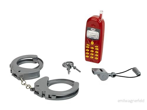 Theo Klein 8860 Police Unit Ben & Sam polisset I Utrustning för polisfantaster inklusive handbojor, visselpipa och leksaksmobil Leksaker barn från 3 år 746550128022