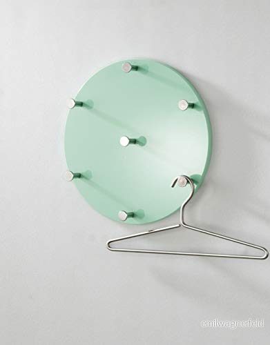HAKU Möbel Väggklädhängare krom, mintgrön, MDF, metall Storlek: D 5 cm x Ø 35 cm, Stil: Modern 4001070426857