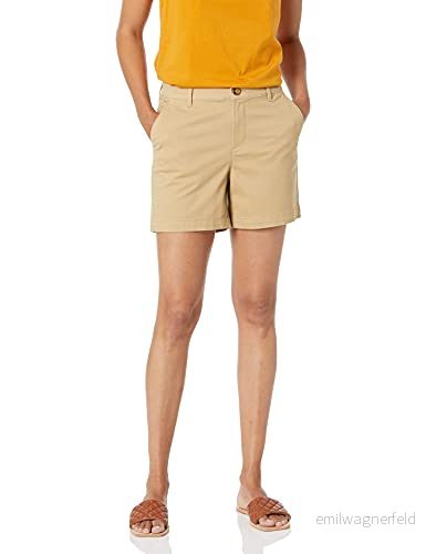 Amazon Essentials dam Mid Rise Slim Fit 13 cm innersöm Kaki kort (finns i raka och kurviga passform), brun, 16, 48 EU 195111437514