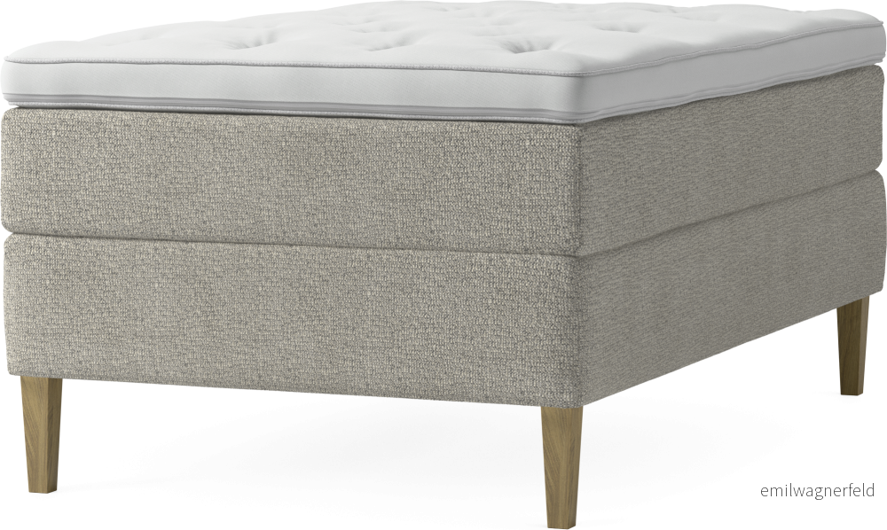 Delux Dream Kontinentalsäng, enkelsäng 120 cm med bäddmadrass och sängben aKhpC