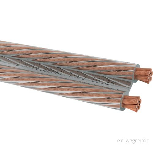 Oehlbach Speaker Wire SP 100 Stereo HI FI högtalarkabel boxkabel med OFC (syrefri koppar) 2 x 10 mm² minispole glasklar meter 4003635003176