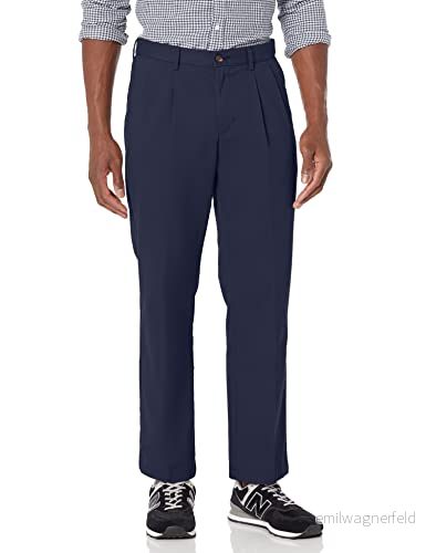 Amazon Essentials herr klassisk passform skrynkelfri veckad chinos byxa för män (finns i stora och långa), marinblå, 50 B x 34 L 196433257927