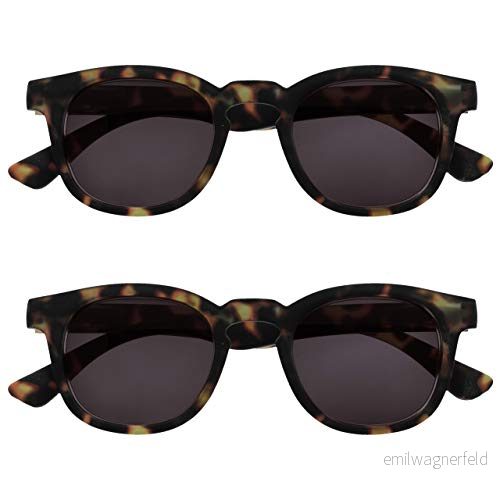 Opulize Bay 2 pack tjocka runda män kvinnor Matt brun grön sköldpaddsskal sol läsare SS97 26 +0,00 Optical Power +0.00 Brown Tortoiseshell 5055955356165