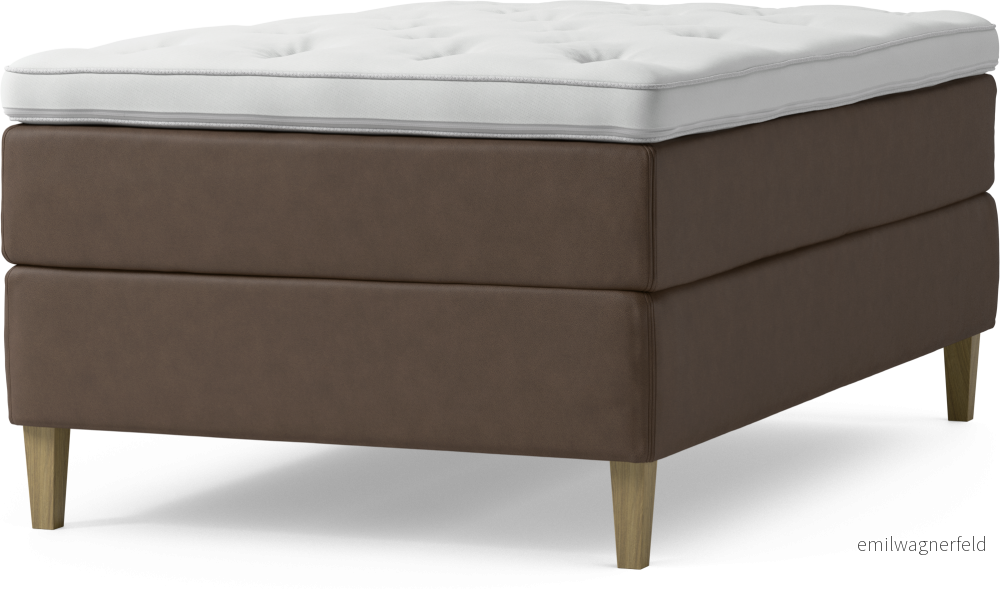 Delux Dream Kontinentalsäng, enkelsäng 120 cm med bäddmadrass och sängben L8r8t