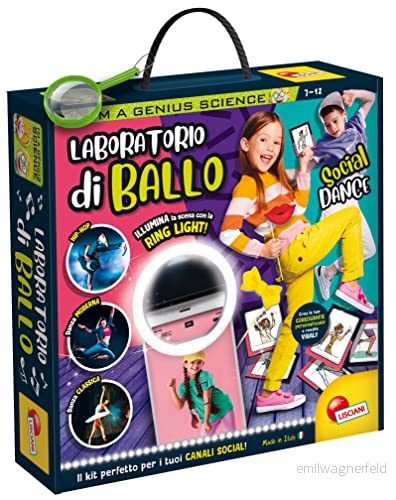 Liscianigiochi, I'm a Genius Social Dance Ballo Laboratory, Bärbart Ring Light Selfie Stick Formad, Multifärg, 97357 8008324097357