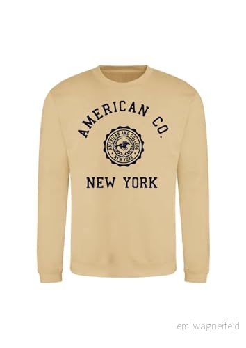 AMERICAN COLLEGE USA tröja med tryck varma kläder blandade män och kvinnor casual modell ACSCRW4 Beige XXL, färg, XXL 3666052669298