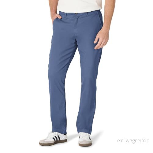 Amazon Essentials Men's Lediga stretchiga chinos atletisk passform (finns i Big & Tall), Blå metallic, 36W / 30L 196433105075