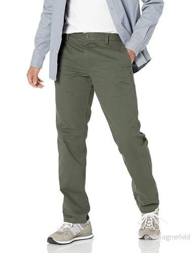 Amazon Essentials Herr Slim Fit Skrynkelbeständig platt framsida Chino byxa, oliv, 31 W x 29 L 191770239704