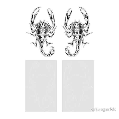 1 par bil 3D skorpion metallklistermärke vattentät anti rost kropp dekorativ dekor emblem för motorcykel zinklegering silver 6975182590189